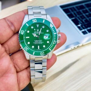 ROLEX SUBMARINER SILVER GREEN AUTOMATIC