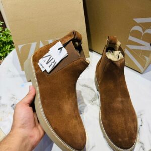 ZARA CHELSEA BOOTS SUEDE TAN